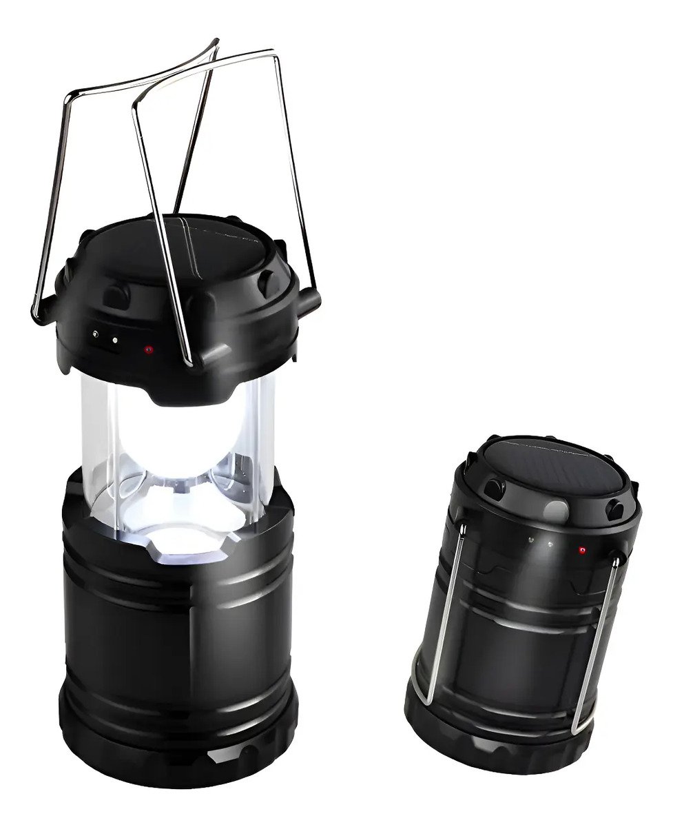 Farol Solar Led Alta Potencia Smd Recargable Usb Camping Ja Negro Farol Solar Led Alta Potencia Smd Recargable Usb Camping Ja Negro - Imagen 1