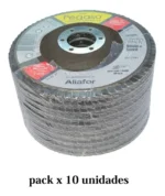 Flap Pegaso 115mm X 10 Unid Grano 80 Metales En Gral Aliafor Gris - Imagen 3