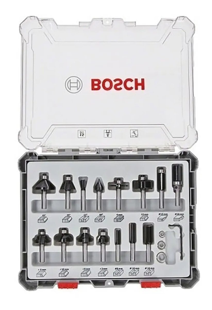 Juego Set De Fresas Kit Router Tupi Para Madera 15 Pz Bosch Juego Set De Fresas Kit Router Tupi Para Madera 15 Pz Bosch - Imagen 1