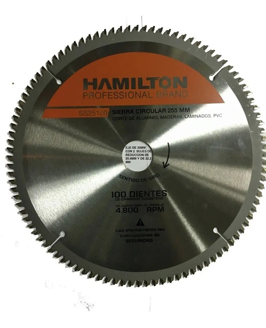 Disco Ingletadora Aluminio 100 Dientes 254mm 10puLG Hamilton Disco Ingletadora Aluminio 100 Dientes 254mm 10puLG Hamilton - Imagen 1