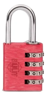 Candado De Aleación Aluminio 4 Comb N° 40 Rojo Bulit Rojo