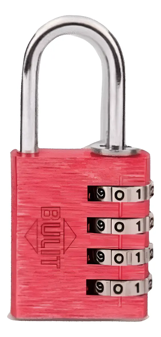 Candado De Aleación Aluminio 4 Comb N° 40 Rojo Bulit Rojo