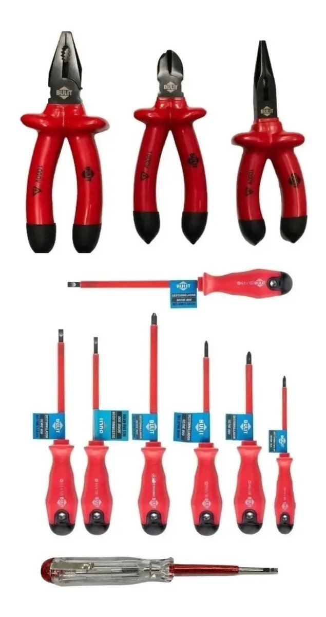 Juego De Pinzas Destornilladores 11 Pcs Aisladas 1000v Bulit Juego De Pinzas Destornilladores 11 Pcs Aisladas 1000v Bulit - Imagen 1