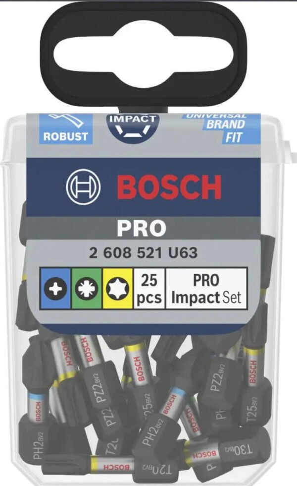 Kit Juego De Puntas De Impacto X 25mm 25 Pz Bosch 2608521u63