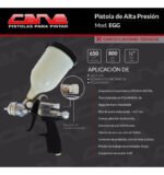 Pistola Para Pintar Alta Presion. Cane Egg Gel-coat Resinas Plateado - Imagen 4