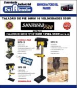 Taladro Banco 16mm 550w 16 Velocidades Agujereadora De Piso Amarillo - Imagen 3
