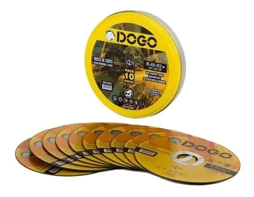 Disco Corte Acero Inox Y Metales 115 X1x22,2 Mm Dogo X 10uni Amarillo