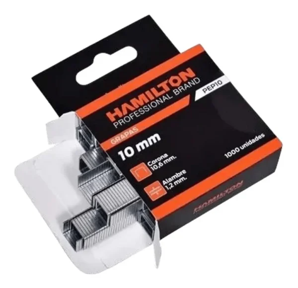 Grapas 10 Mm Caja X 1000 Und Hamilton Para Mod: Pep10 Negro