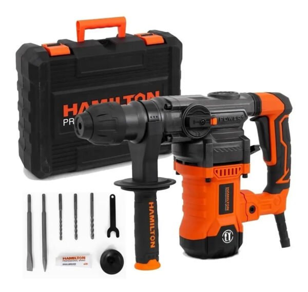 Rotomartillo Sds Plus Hamilton 1500w 7,5j Con Maletin Hrm005 Naranja 50 Hz/60 Hz