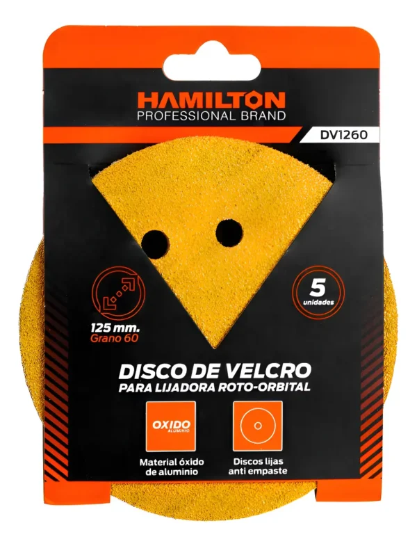 Set De 5 Lijas Para Lijadora Rotoorbital Hamilton 125mm G60 60