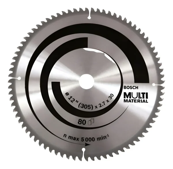 Hoja Disco Sierra Ingleta Multimaterial Bosch 305mm 80d 208 Gris