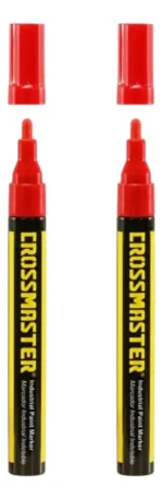 Marcador Indeleble P/vidrio Plastico Madera Metal Rojo X 2un Rojo - Imagen 3