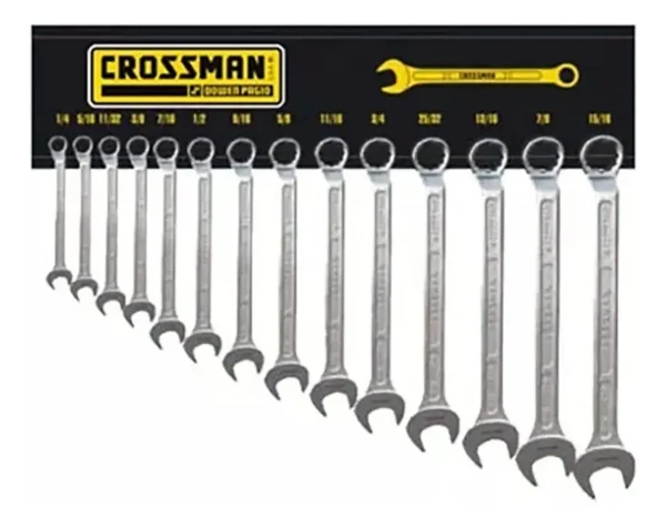 Juego Set Llaves Combinadas 20 Pzas Crossmaste 6-24 + Tabler