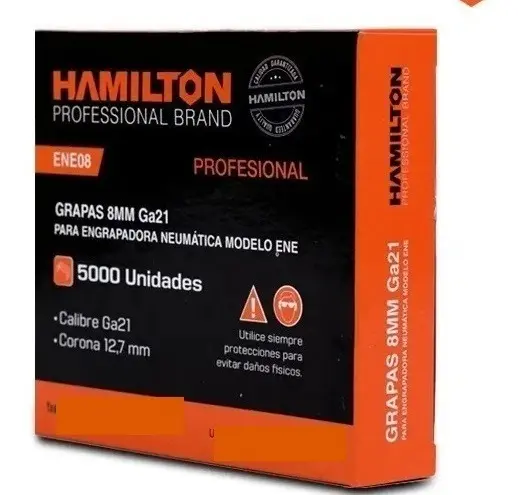 Broches Grapas 8 Mm Caja X 5000 Corona 12,7mm Hamilton Ene08