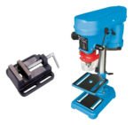Taladro Perforador De Banco 1/3 Hp 13mm Gamma + Morsa Plana Celeste