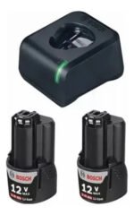 Cargador + 2 Baterias 12v 2ah Ion Litio Bosch 1600a01b6z