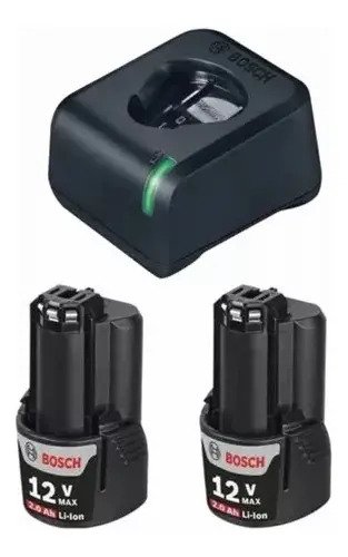 Cargador + 2 Baterias 12v 2ah Ion Litio Bosch 1600a01b6z