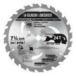 Disco Hoja De Sierra 7-1/4'' 24 Dientes Black+decker Pr824 P Plateado