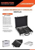 Set Mechas Punta Cincel Sds Plus 12 Piezas Maletin Hamilton - Imagen 2