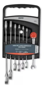Set Llaves Combinadas Con Crique Bremen 7pz 8 A 19 Mm 7775 - Imagen 2