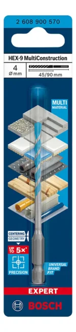 Mecha Hexagonal Multiconstruccion 4mm X 45 X 90 Bosch - Imagen 2