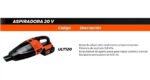 Aspiradora 20v Batería Ion-litio Completo Hamilton Ult120 Naranja - Imagen 6