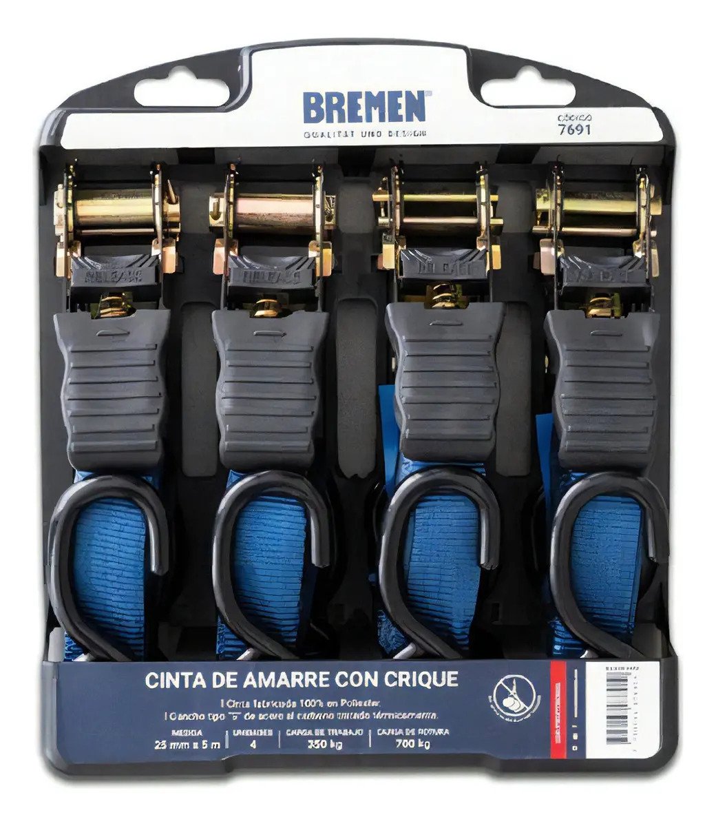 Criquet Tensor Suncho Cinta Amarre Carga 700k Bremen 7691 X4 Azul Criquet Tensor Suncho Cinta Amarre Carga 700k Bremen 7691 X4 Azul - Imagen 1