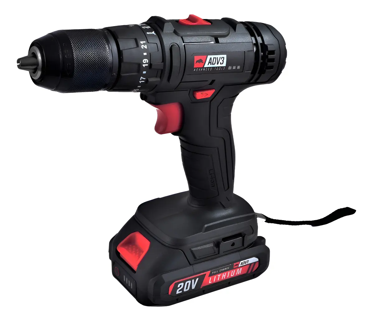 Taladro Percutor 13mm Mandril Metalico 20v Adv3 Tlp20v Negro 50/60 Hz Taladro Percutor 13mm Mandril Metalico 20v Adv3 Tlp20v Negro 50/60 Hz - Imagen 1