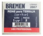 Peines Para Terraja 1 1/4 PuLG P/ Terraja Manual Bremen 2887 Gris - Imagen 2