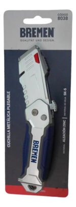 Cutter Cuchilla Trapezoidal Mango Curvo Plegable Bremen 8038 - Imagen 3