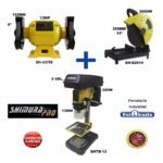 Taladro De Banco 13mm Combo + Sensitiva 2,7hp+ Amoladora Bco Amarillo - Imagen 2