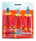 Juego De Pinzas Destornilladores 6 Pcs Aisladas 1000v Bahco Rojo Y Amarillo