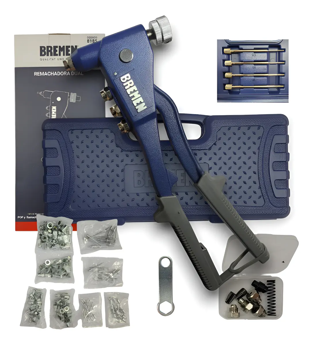Remachadora Dual En Kit (pop Y Roscados) Bremen 8185 4 Boqui 4 Remachadora Dual En Kit (pop Y Roscados) Bremen 8185 4 Boqui 4 - Imagen 1