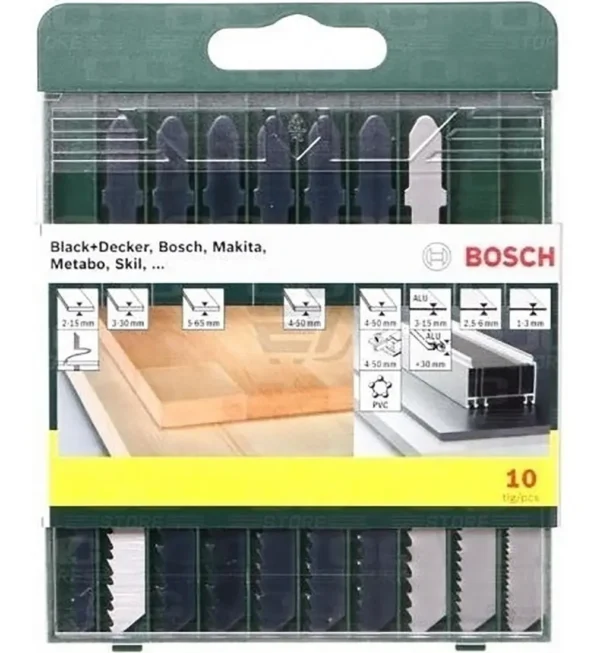 Set Juego De Hojas Sierra Caladora 10 Pzs Bosch Vastago T