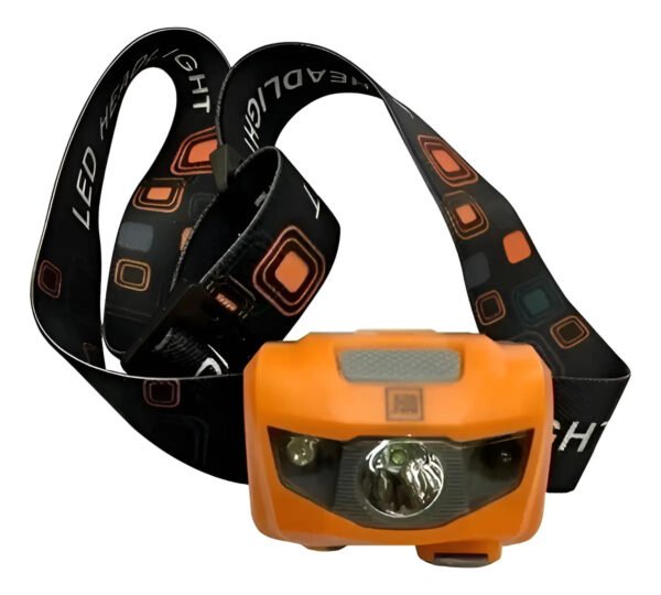 Linterna Minera Cabeza Vincha Led Con Sensor Usb Recargable Luz Fria Naranja Claro