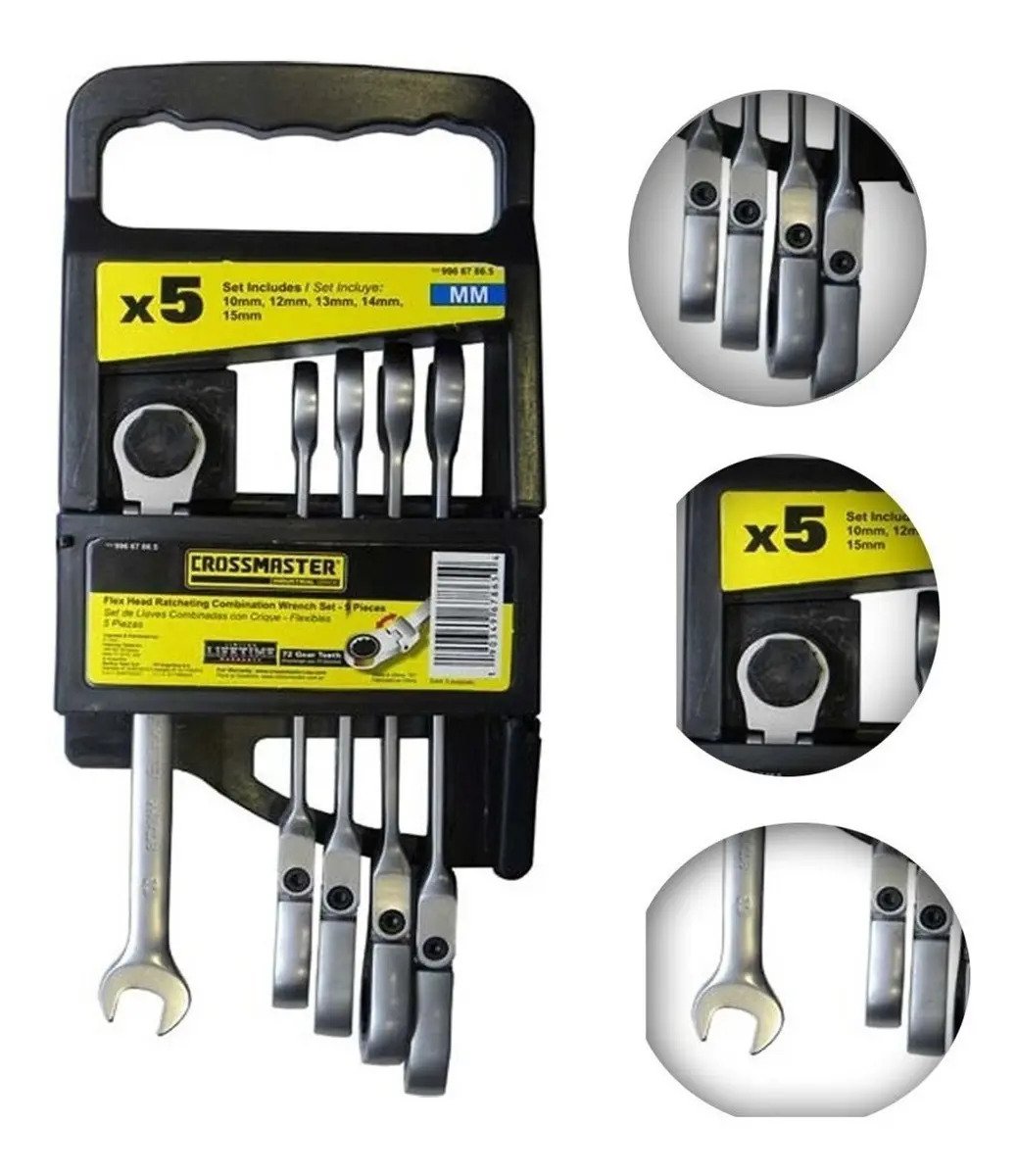 Juego 5 Llave Comb Crique Flex 10-15mm Crossmaster 9966786.5 Juego 5 Llave Comb Crique Flex 10-15mm Crossmaster 9966786.5 - Imagen 1