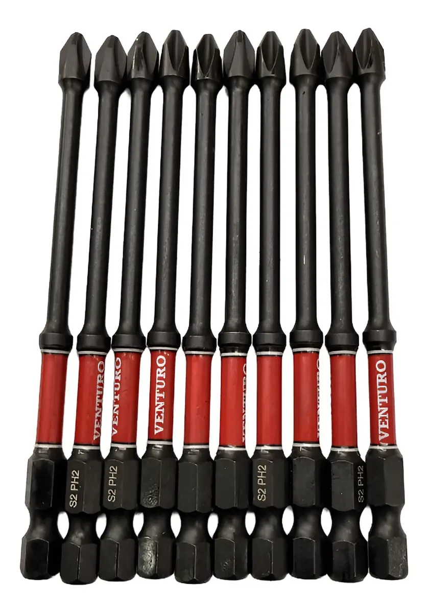 Set Kit 10 Puntas Atornillador Impacto Ph2 X 100mm Venturo Set Kit 10 Puntas Atornillador Impacto Ph2 X 100mm Venturo - Imagen 1