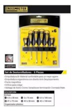 Set Kit Juego Destornilladores 6 Piezas Crossmaster 9940994 - Imagen 8