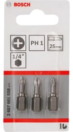 Puntas Philips Ph1 X 25mm P/atornillador X3 Bosch 2607001508