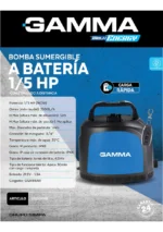 Bomba Sumergible Batería 20v 1/5hp Multienergy Gamma G12500a - Negro - Imagen 2