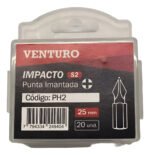 Set Kit 20 Puntas Atornillador Impacto Ph2 X 25mm Venturo - Imagen 2