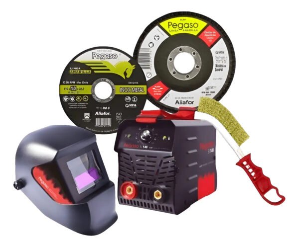 Soldadora Inverter 120amp Pegaso + Máscara + Cepillo +discos Negro