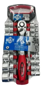 Juego De Tubos Bocallaves 1/2 Bulit 20 Pzas Con Llave Crique Plateado - Imagen 3