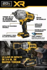 Llave De Impacto 3/4 Inalámbrica Dewalt 20v Brushless 2576nm Amarillo 50 - Imagen 4