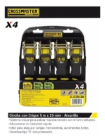 Cinta Cincha Amarre Con Crique Crossmaster X 4 Und 700kg. Amarillo - Imagen 4