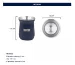 Mate Acero Inoxidable 300 Ml Bremen Termico Frio Calor 7743 Azul Lisa - Imagen 6