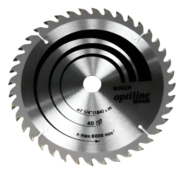 Hoja Disco Sierra Circular Bosch 184mm 40d Para Madera 847 Plateado