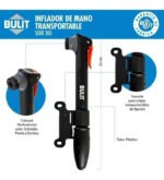 Inflador De Mano Bulit Serie 200 Liviano Compacto Infs2 230p Negro - Imagen 2