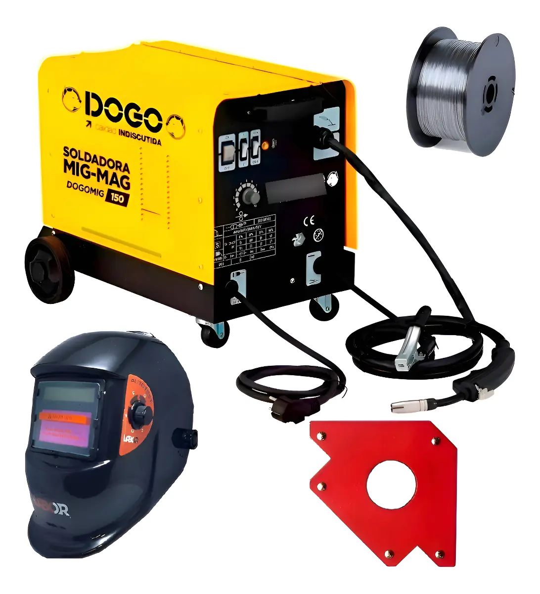 Soldadora Monofásica Mig-mag 150 Amp Dogo + Mascara + Alambr Amarillo Soldadora Monofásica Mig-mag 150 Amp Dogo + Mascara + Alambr Amarillo - Imagen 1