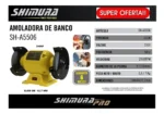 Amoladora De Banco Profesional Shimura 3/4 Hp + 2 Piedras Amarillo - Imagen 2